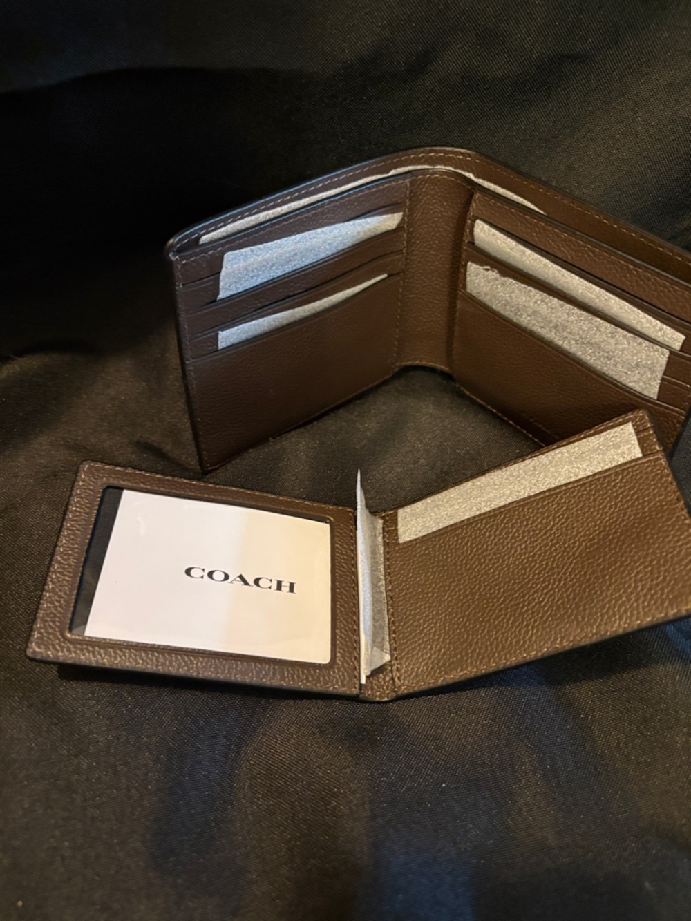 Coach Brown Pebbled Leather Bifold Wallet - Picture 3 of 4